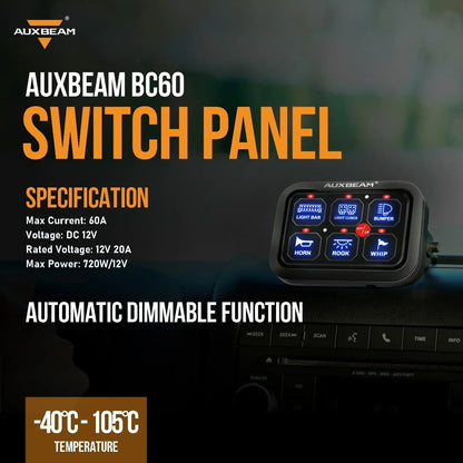 AUXBEAM 6 Gang Switch Panel