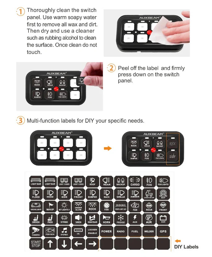 AUXBEAM 6 Gang Switch Panel